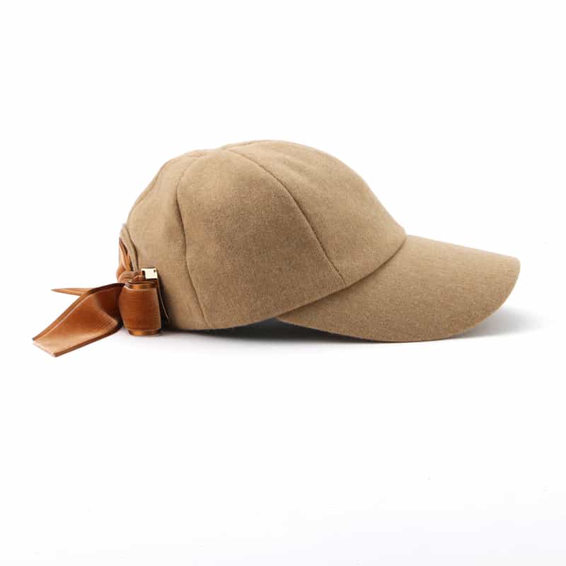 ATHENA NEW YORK ATHENA NEW YORK＜アシーナ ニューヨーク＞リボン付きキャップ "KELLY" LIGHT BROWN