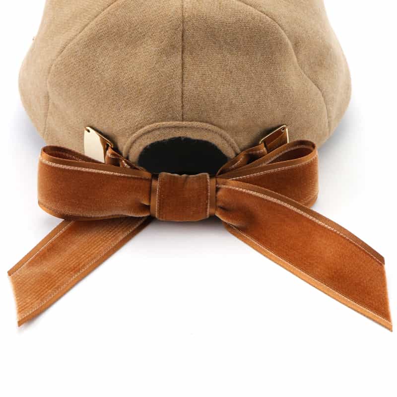 ATHENA NEW YORK ATHENA NEW YORK＜アシーナ ニューヨーク＞リボン付きキャップ "KELLY" LIGHT BROWN