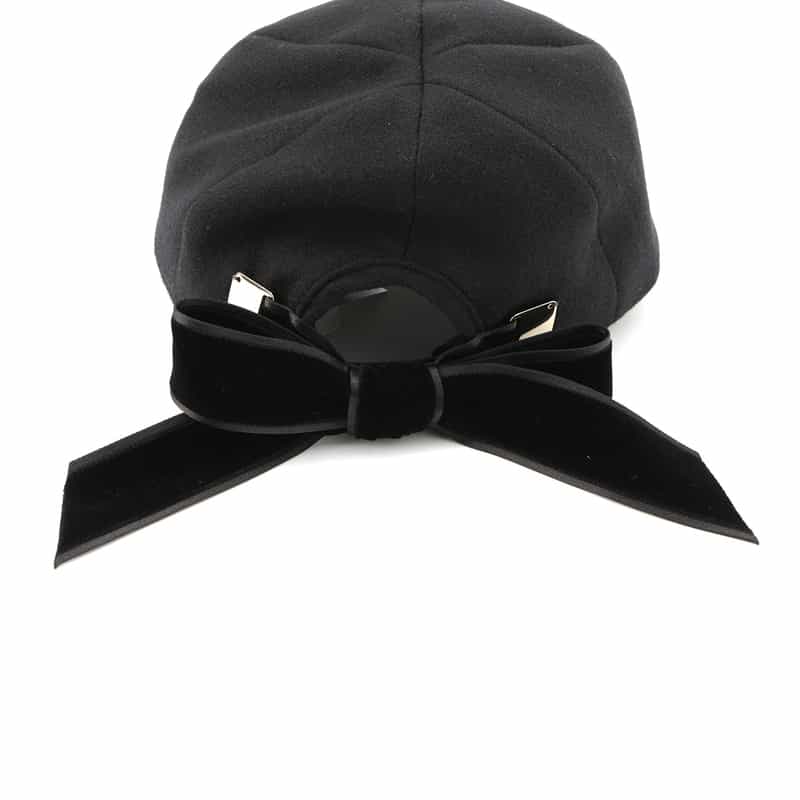 ATHENA NEW YORK ATHENA NEW YORK＜アシーナ ニューヨーク＞リボン付きキャップ "KELLY" BLACK
