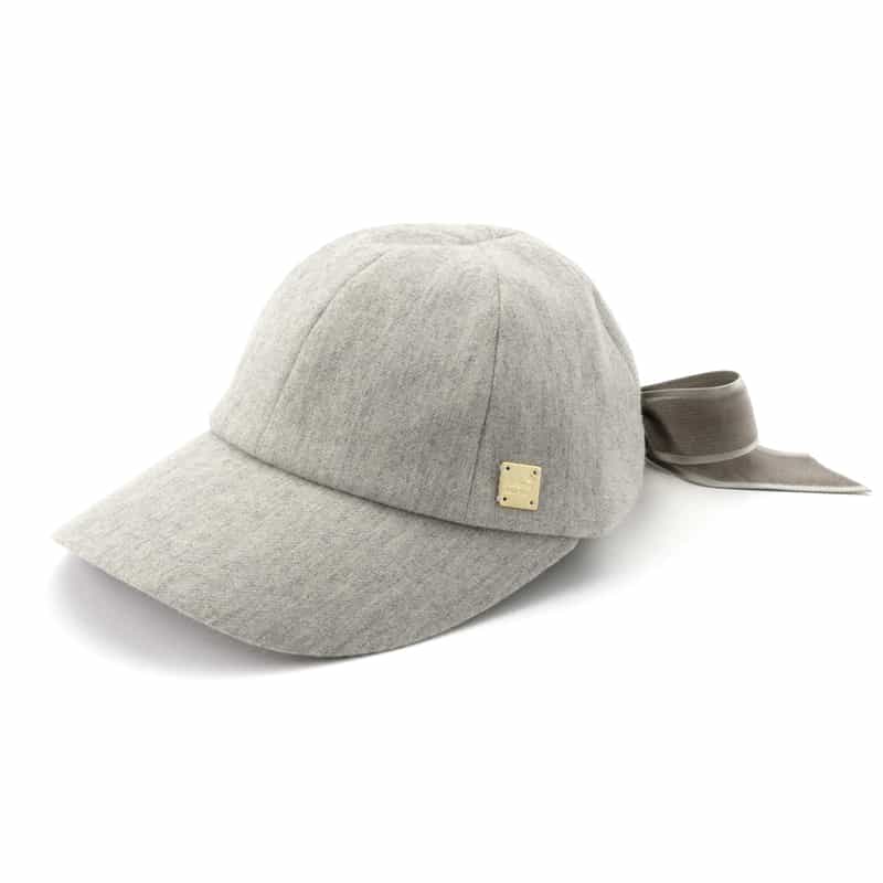 ATHENA NEW YORK ATHENA NEW YORK＜アシーナ ニューヨーク＞リボン付きキャップ "KELLY" LIGHT GRAY