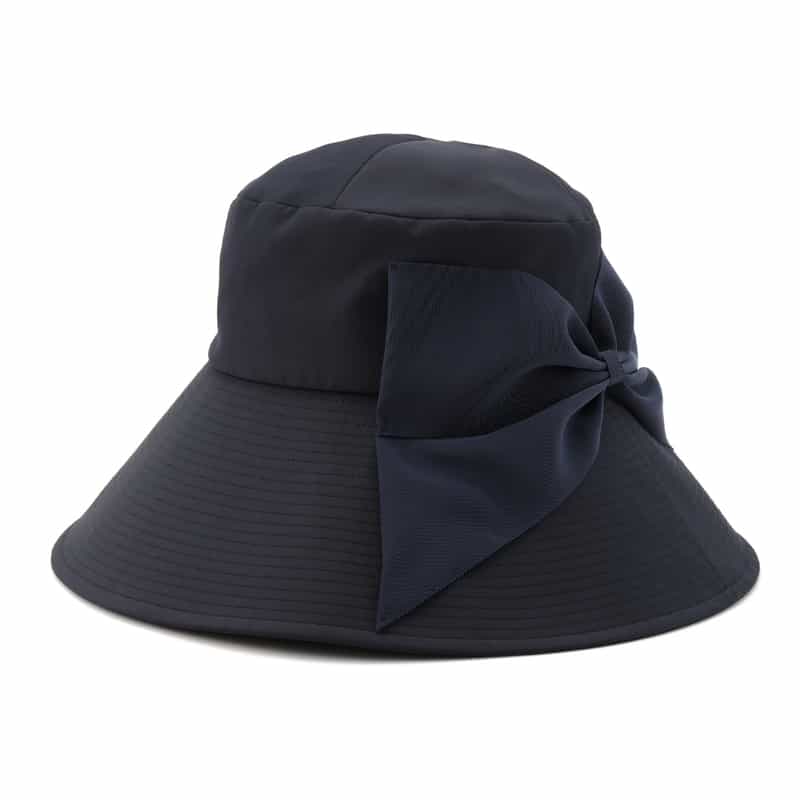 ATHENA NEW YORK ATHENA NEW YORK＜アシーナ ニューヨーク＞リボン付きハット "MAGNOLIA" NAVY