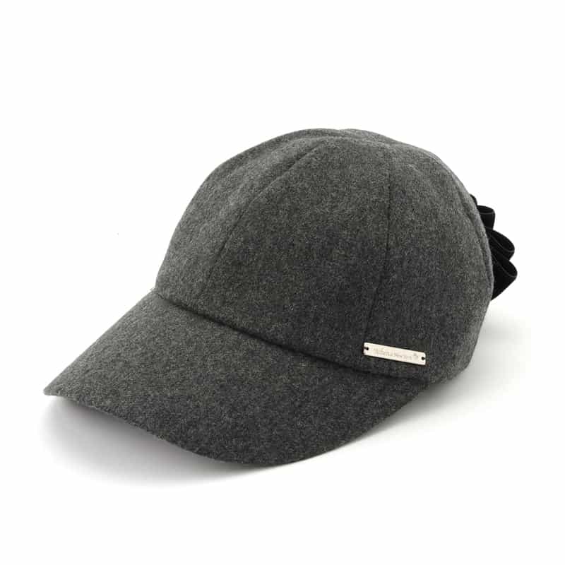 ATHENA NEW YORK ATHENA NEW YORK＜アシーナ ニューヨーク＞リボン付きキャップ "MOCA" DARK GRAY