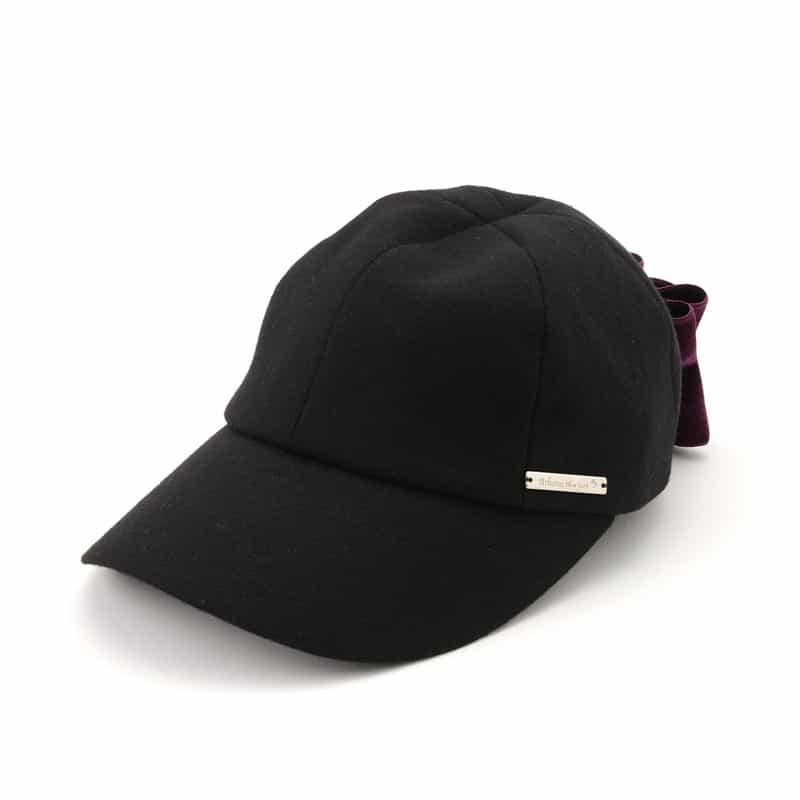 ATHENA NEW YORK ATHENA NEW YORK＜アシーナ ニューヨーク＞バーニーズ　ニューヨーク限定リボン付きキャップ "MOCA" BLACK