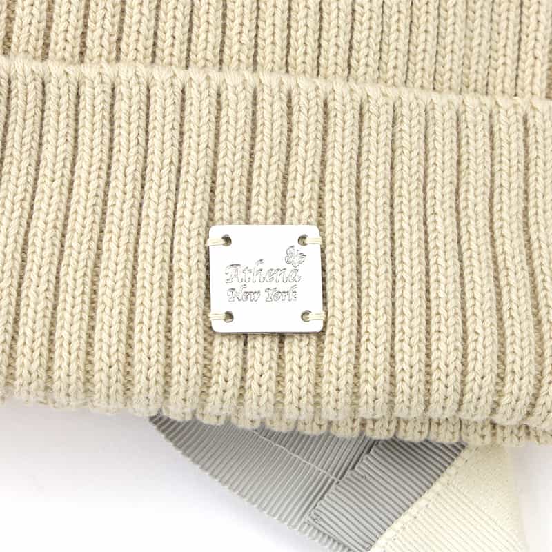 ATHENA NEW YORK ATHENA NEW YORK＜アシーナ ニューヨーク＞リボン付きニットキャップ "NAYA" IVORY