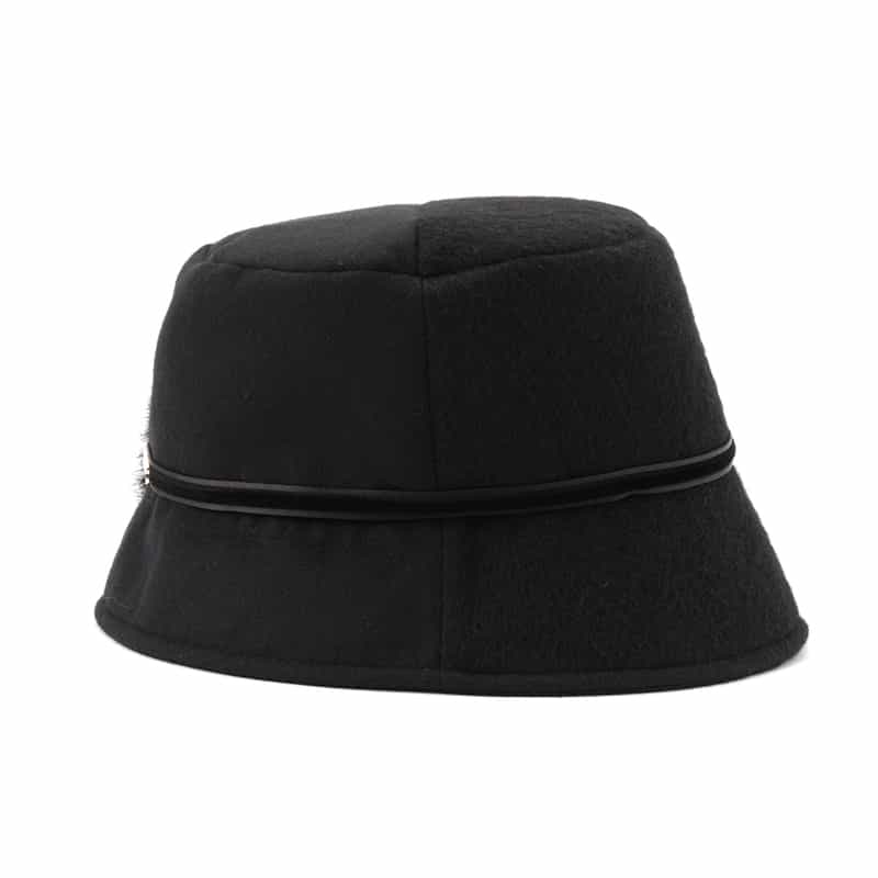 ATHENA NEW YORK ATHENA NEW YORK＜アシーナ ニューヨーク＞フェイクファー付きハット "TEDDY" BLACK