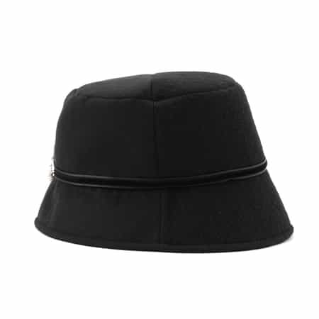 アシーナニューヨーク　ファー付き　ウールハット　ブラック ATHENA NEW YORK＜アシーナ ニューヨーク＞フェイクファー付き