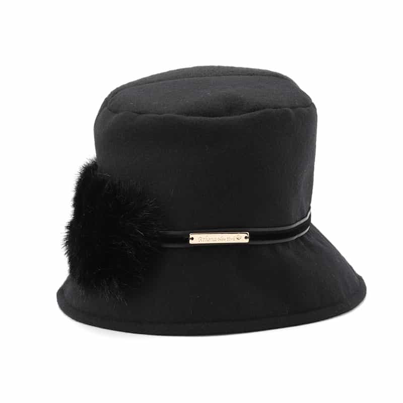 ATHENA NEW YORK ATHENA NEW YORK＜アシーナ ニューヨーク＞フェイクファー付きハット "TEDDY" BLACK