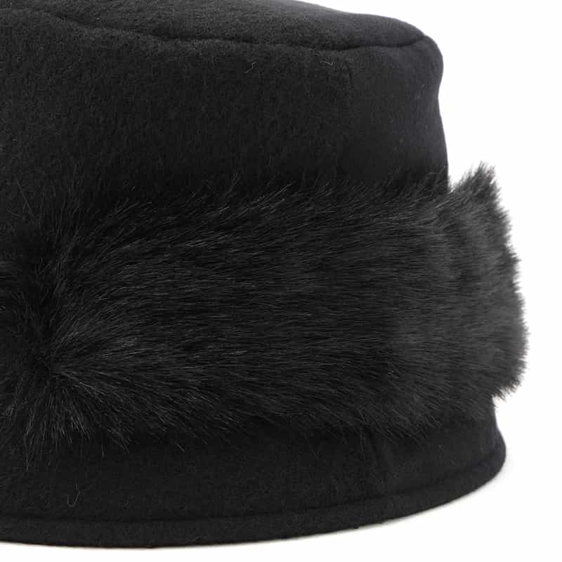 ATHENA NEW YORK ATHENA NEW YORK＜アシーナ ニューヨーク＞フェイクファー付きハット "TEDDY" BLACK