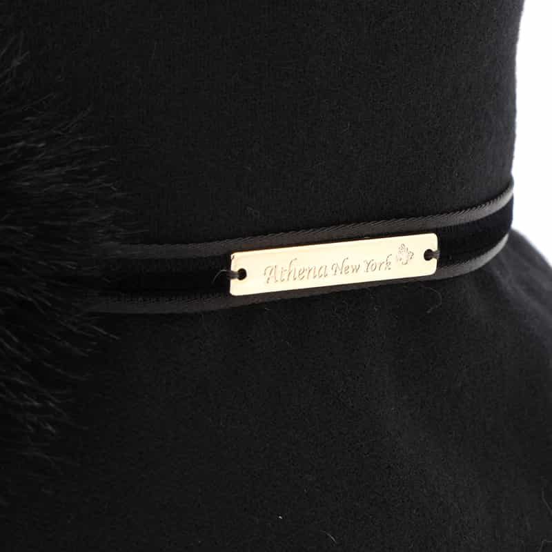ATHENA NEW YORK ATHENA NEW YORK＜アシーナ ニューヨーク＞フェイクファー付きハット "TEDDY" BLACK