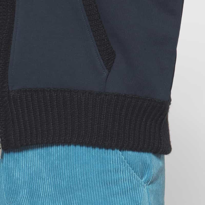 BARNEYS NEW YORK 異素材コンビネーション ジップアップパーカー NAVY