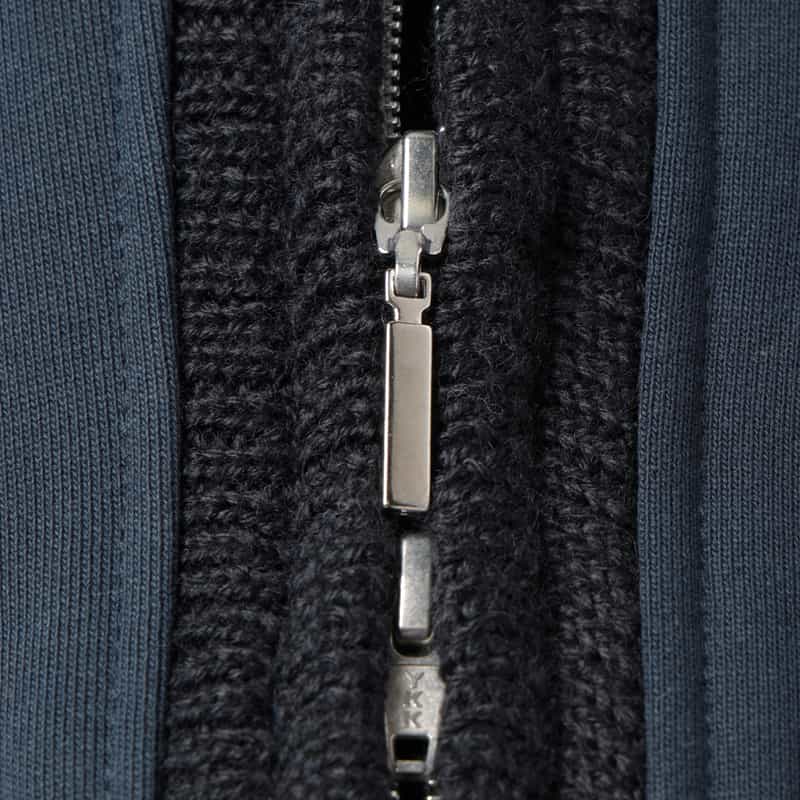 BARNEYS NEW YORK 異素材コンビネーション ジップアップパーカー NAVY