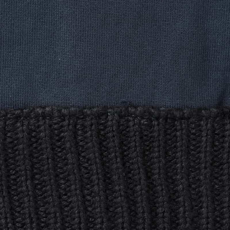 BARNEYS NEW YORK 異素材コンビネーション ジップアップパーカー NAVY