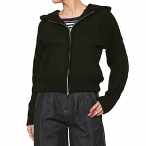 異素材コンビネーション ジップアップパーカー