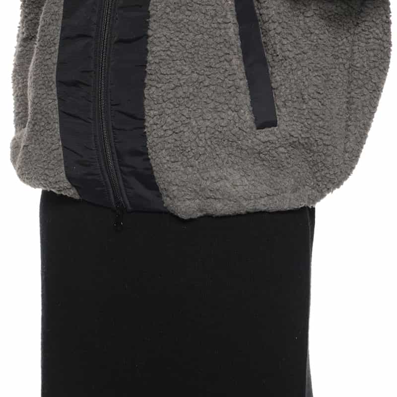 BARNEYS NEW YORK ウォッシャブル ボアフリースブルゾン DARK GRAY