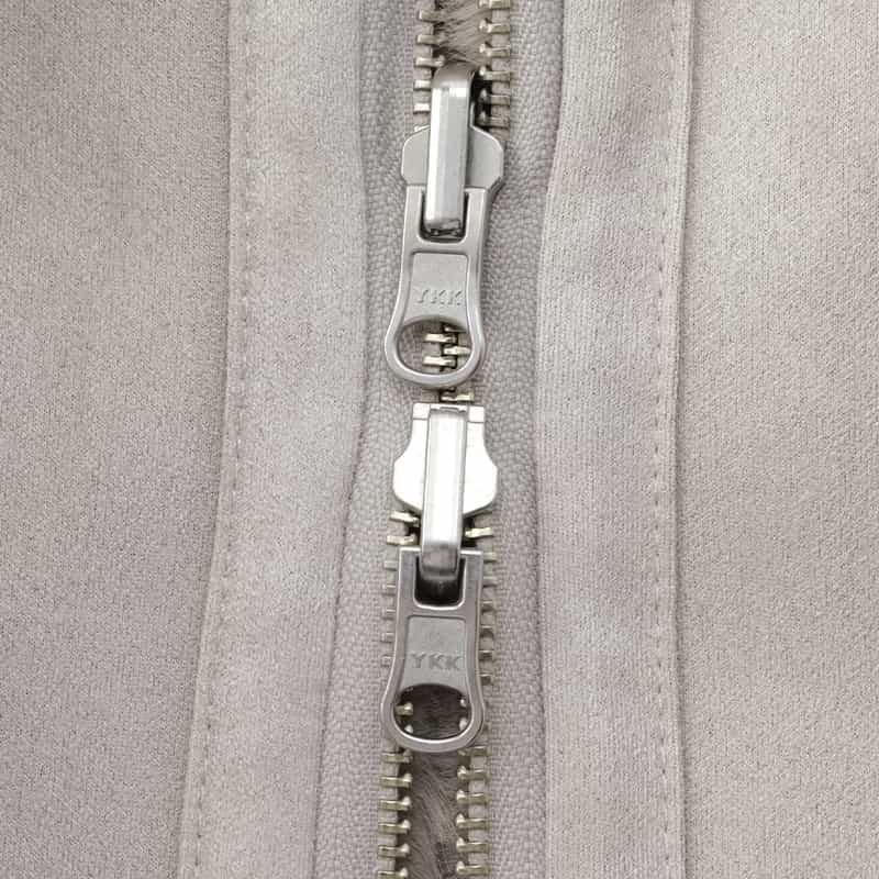 BARNEYS NEW YORK フェイクファー ショートブルゾン LIGHT GRAY