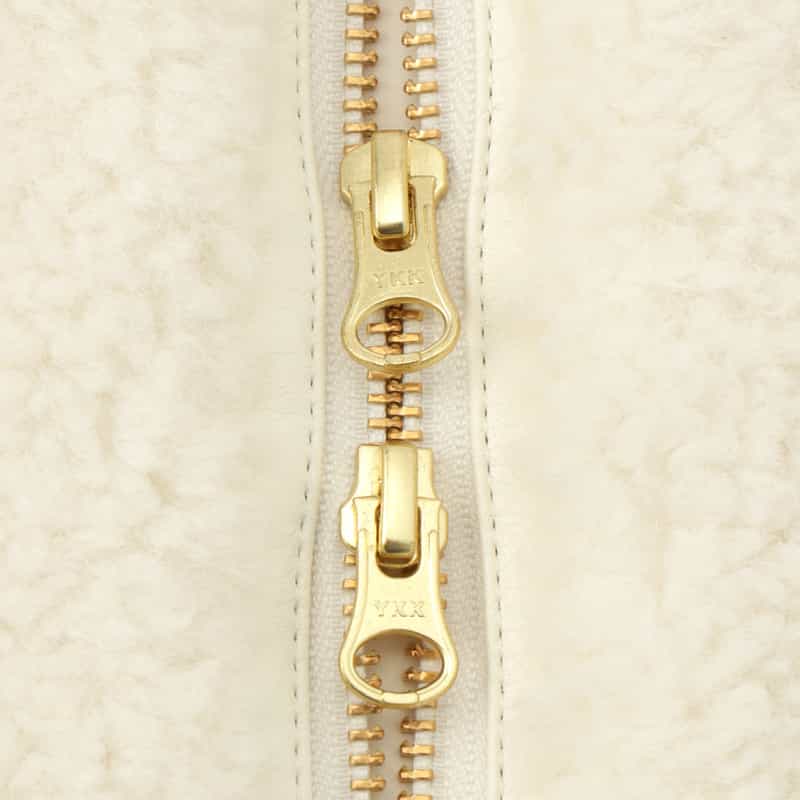 BARNEYS NEW YORK 異素材コンビネーション ジップアップベスト OFF WHITE