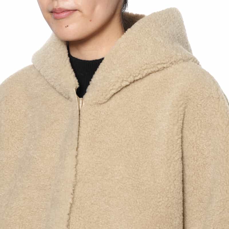 BARNEYS NEW YORK フード付き リバーシブルショートコート BEIGE