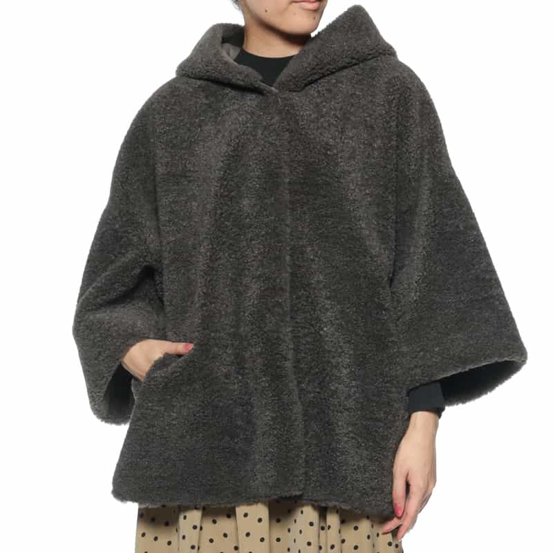 BARNEYS NEW YORK フード付き リバーシブルショートコート GRAY