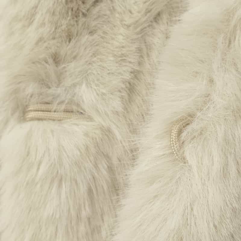 BARNEYS NEW YORK フェイクファー フーデッドロングジレ BEIGE