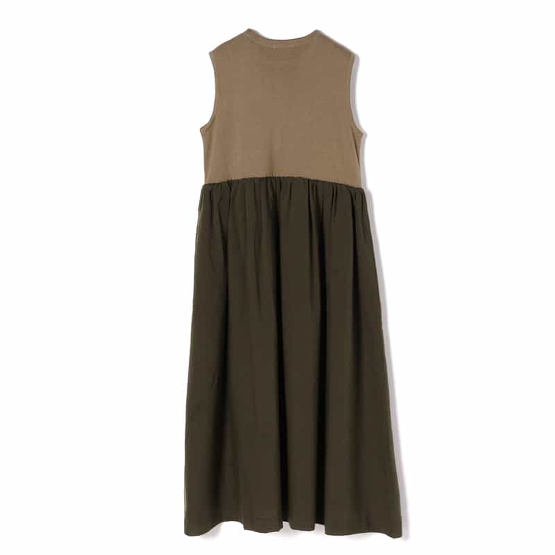 BARNEYS NEW YORK ウォッシャブル コンビネーションドレス BROWN