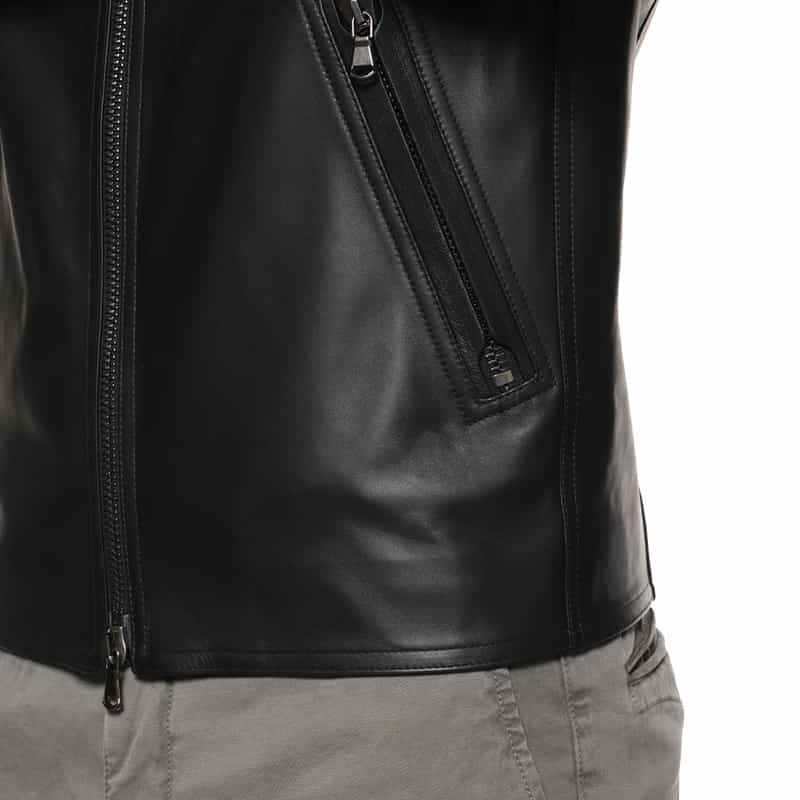 EMMETI EMMETI＜エンメティ＞ バーニーズ　ニューヨーク限定 シングルライダースジャケット"DANIELE" BLACK