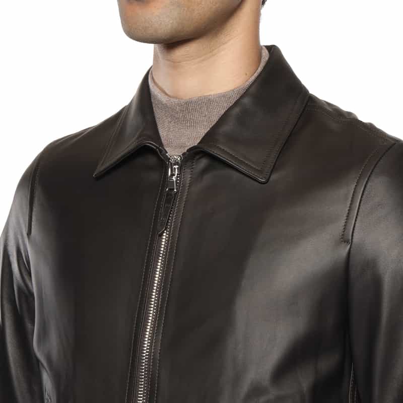 EMMETI EMMETI＜エンメティ＞ バーニーズ　ニューヨーク限定 シングルライダースジャケット"GIACOMO" DARK BROWN