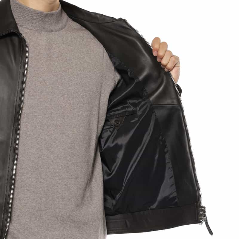 EMMETI EMMETI＜エンメティ＞ バーニーズ　ニューヨーク限定 シングルライダースジャケット"GIACOMO" DARK BROWN