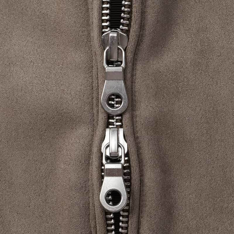 BARNEYS NEW YORK ウォッシャブル フェイクスエード素材シングルライダースジャケット BEIGE