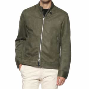 ウォッシャブル フェイクスエード素材シングルライダースジャケット