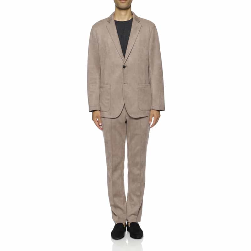 BARNEYS NEW YORK セットアップ ポンチ素材フェイクスエードジャケット BEIGE