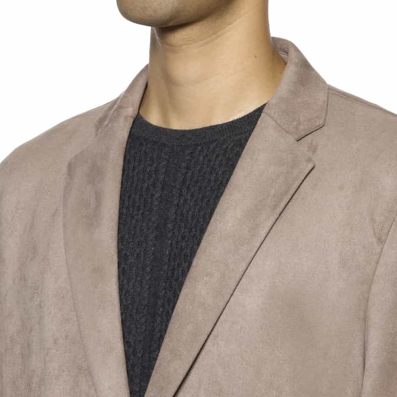 BARNEYS NEW YORK セットアップ ポンチ素材フェイクスエードジャケット BEIGE