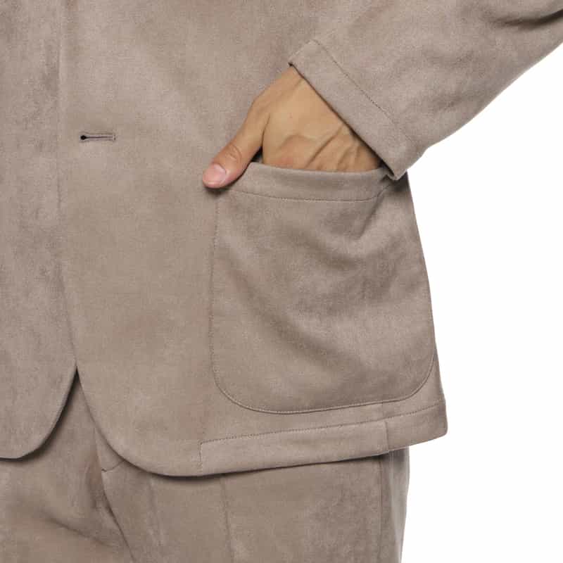 BARNEYS NEW YORK セットアップ ポンチ素材フェイクスエードジャケット BEIGE