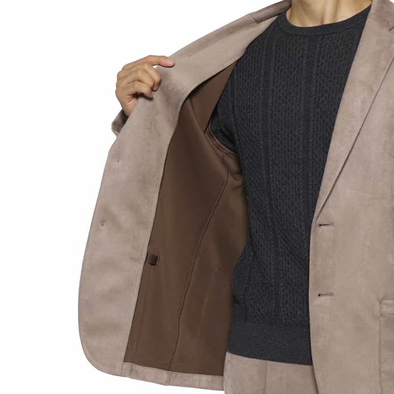 BARNEYS NEW YORK セットアップ ポンチ素材フェイクスエードジャケット BEIGE