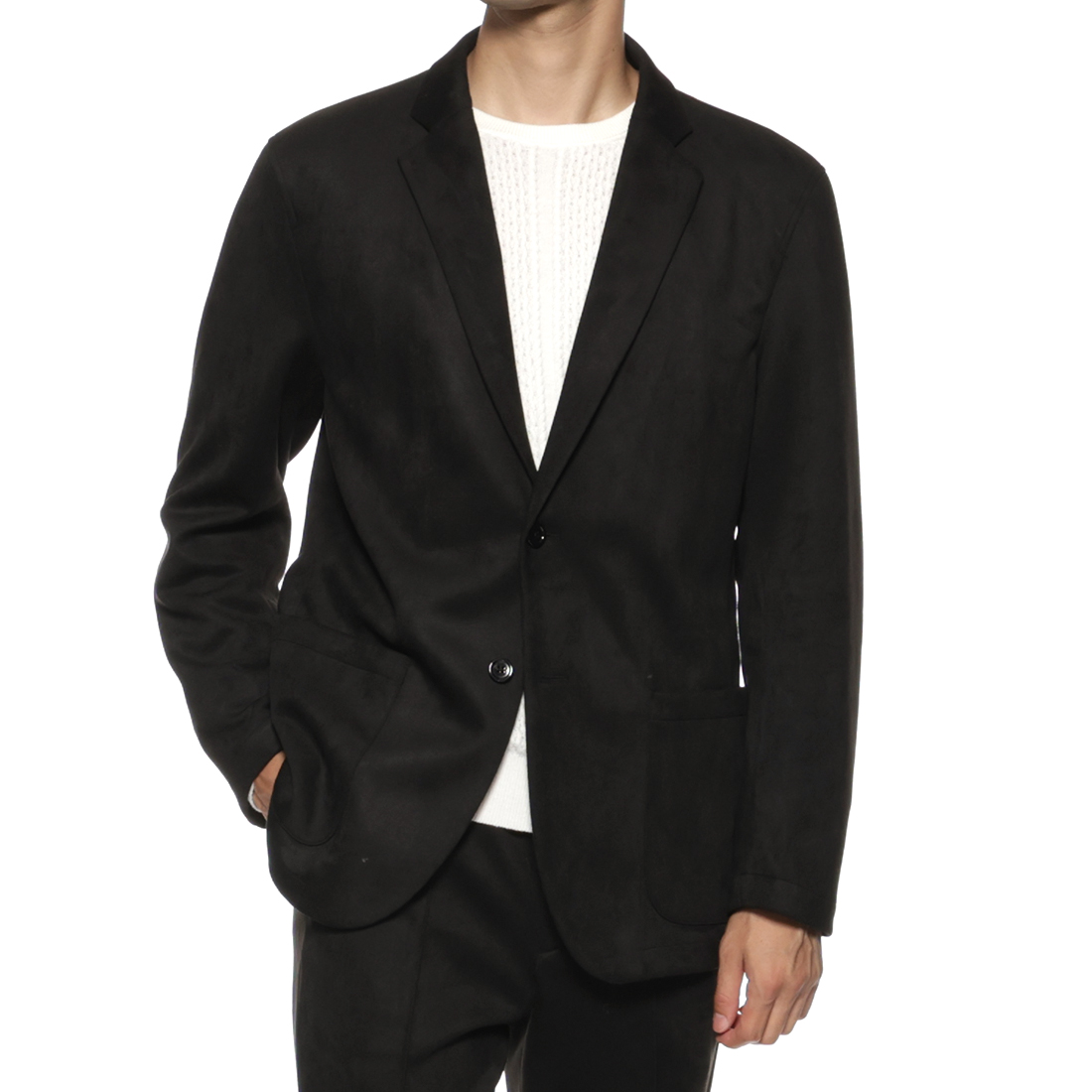 セットアップ ポンチ素材フェイクスエードジャケット