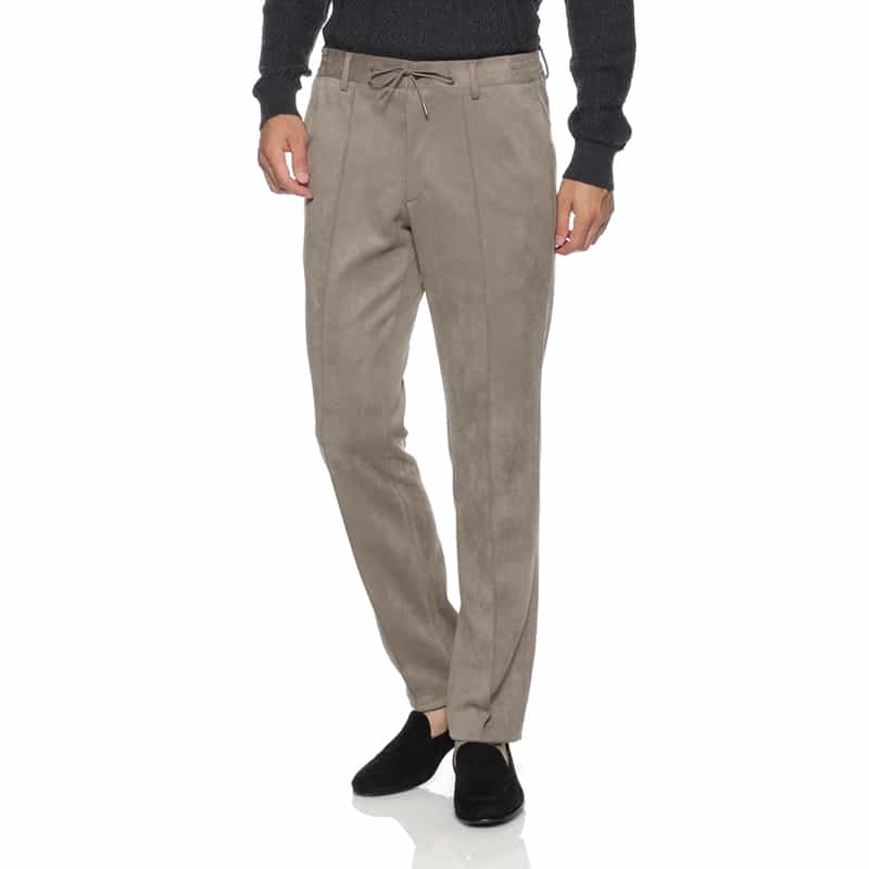 BARNEYS NEW YORK セットアップ ポンチ素材フェイクスエードパンツ BEIGE