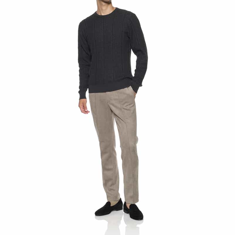 BARNEYS NEW YORK セットアップ ポンチ素材フェイクスエードパンツ BEIGE