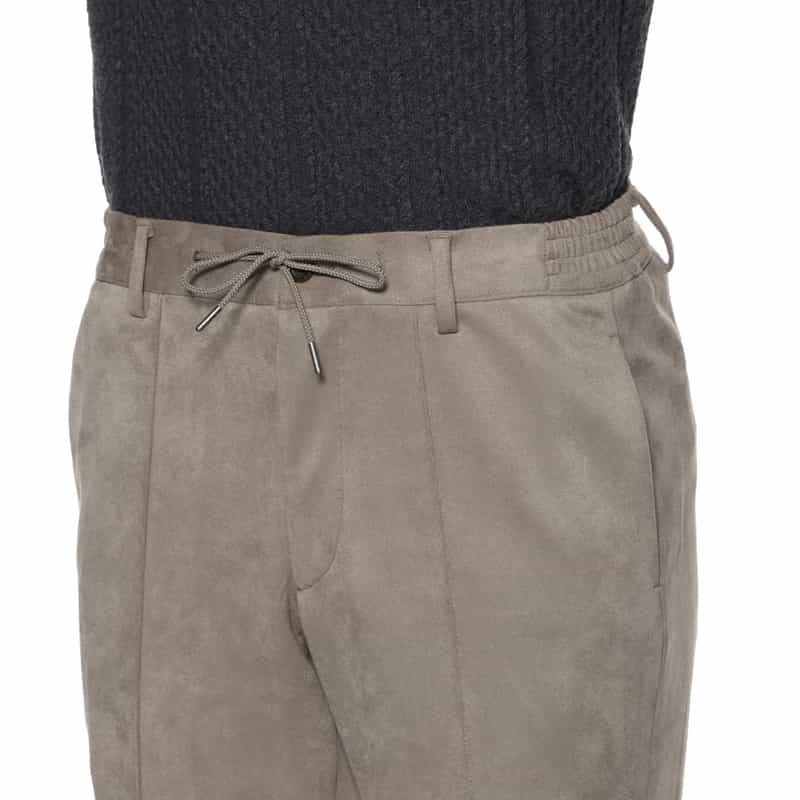 BARNEYS NEW YORK セットアップ ポンチ素材フェイクスエードパンツ BEIGE