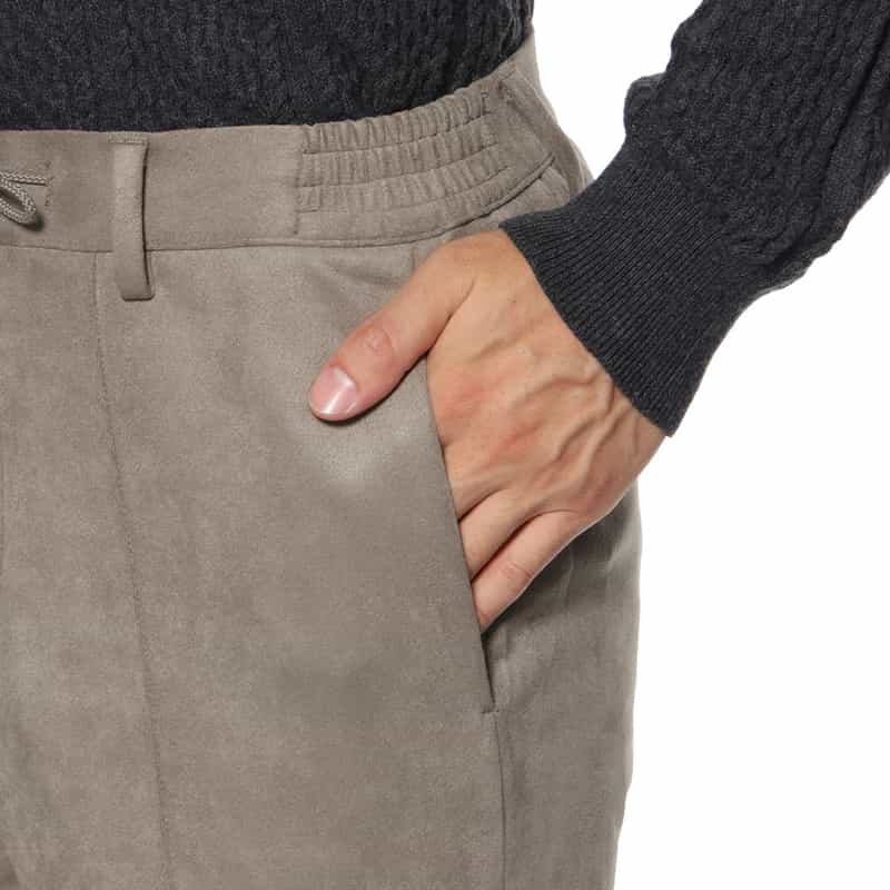 BARNEYS NEW YORK セットアップ ポンチ素材フェイクスエードパンツ BEIGE