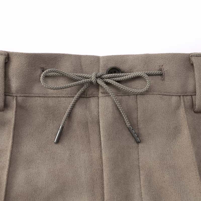 BARNEYS NEW YORK セットアップ ポンチ素材フェイクスエードパンツ BEIGE