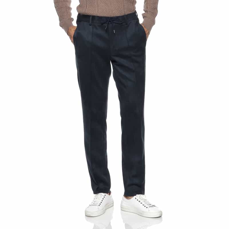 BARNEYS NEW YORK セットアップ ポンチ素材フェイクスエードパンツ NAVY