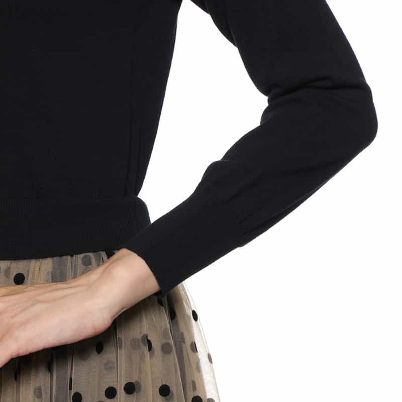 BARNEYS NEW YORK ウォッシャブル 異素材コンビネーション チュールドット柄フロッキードレス BEIGE