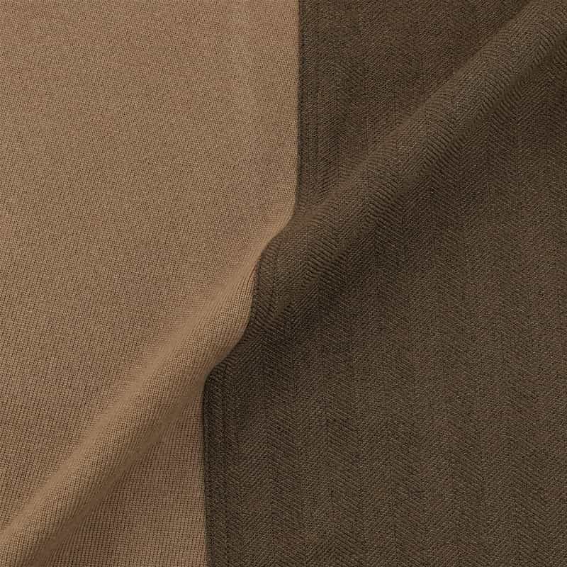 BARNEYS NEW YORK ウォッシャブル ニット×布帛切替ドレス BEIGE