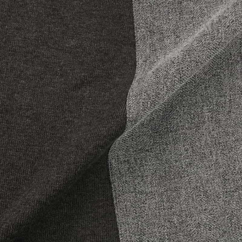 BARNEYS NEW YORK ウォッシャブル ニット×布帛切替ドレス GRAY