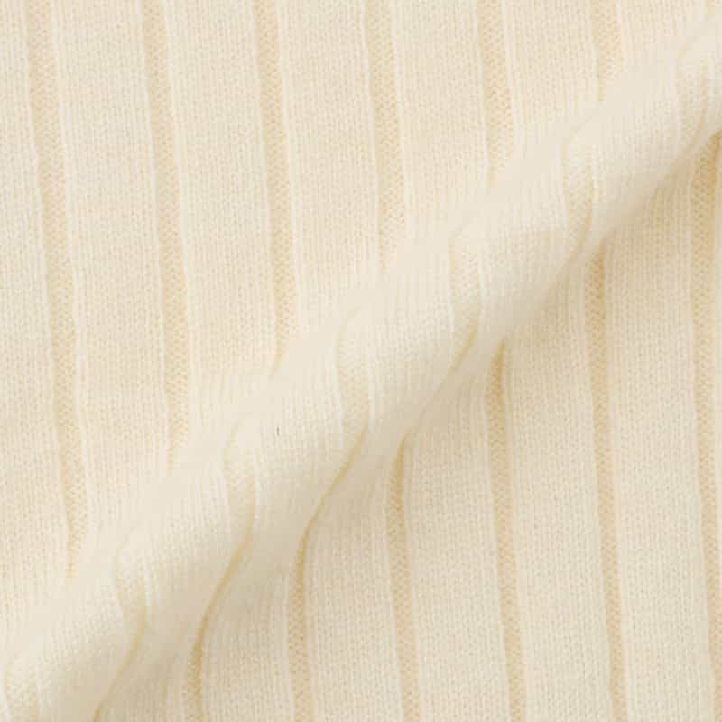 BARNEYS NEW YORK ジップアップ 襟付きリブニットカーディガン IVORY