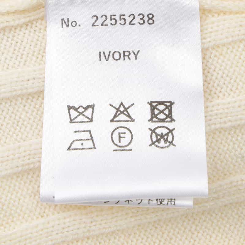 BARNEYS NEW YORK ジップアップ 襟付きリブニットカーディガン IVORY