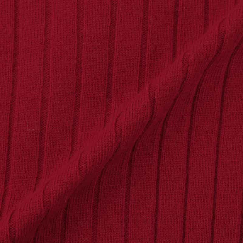 BARNEYS NEW YORK ジップアップ 襟付きリブニットカーディガン RED