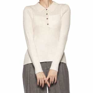 ウォッシャブル リブポロニットプルオーバー