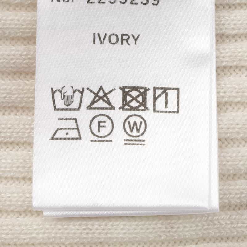 BARNEYS NEW YORK ウォッシャブル リブポロニットプルオーバー IVORY