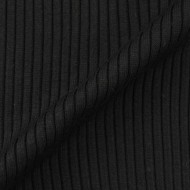 BARNEYS NEW YORK ウォッシャブル リブポロニットプルオーバー BLACK