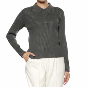 ウォッシャブル リブポロニットプルオーバー